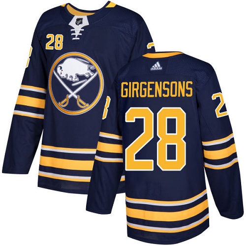 Men Adidas Buffalo Sabres #28 Zemgus Girgensons Navy Blue Home Authentic Stitched NHL Jersey